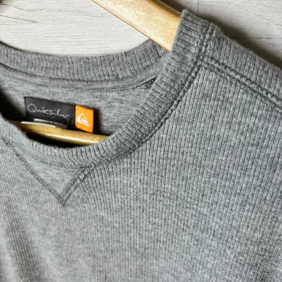 Quiksilver Top Womens SZ Small Gray Thermal Long Sleeve Cotton Blend Minimalist - Picture 10 of 16